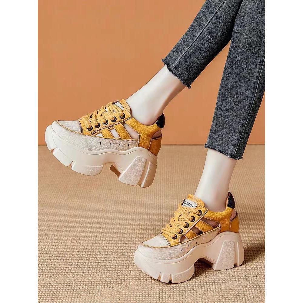 Women's Chunky Heel White Peep-Toe Sandals - Summer 2025: Hidden Heel, Breathable, Petite Roman Style