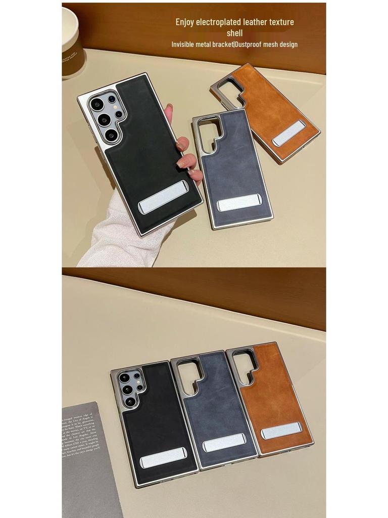 Drop-Proof Leather Case with Invisible Stand for iPhone 17 Pro Max