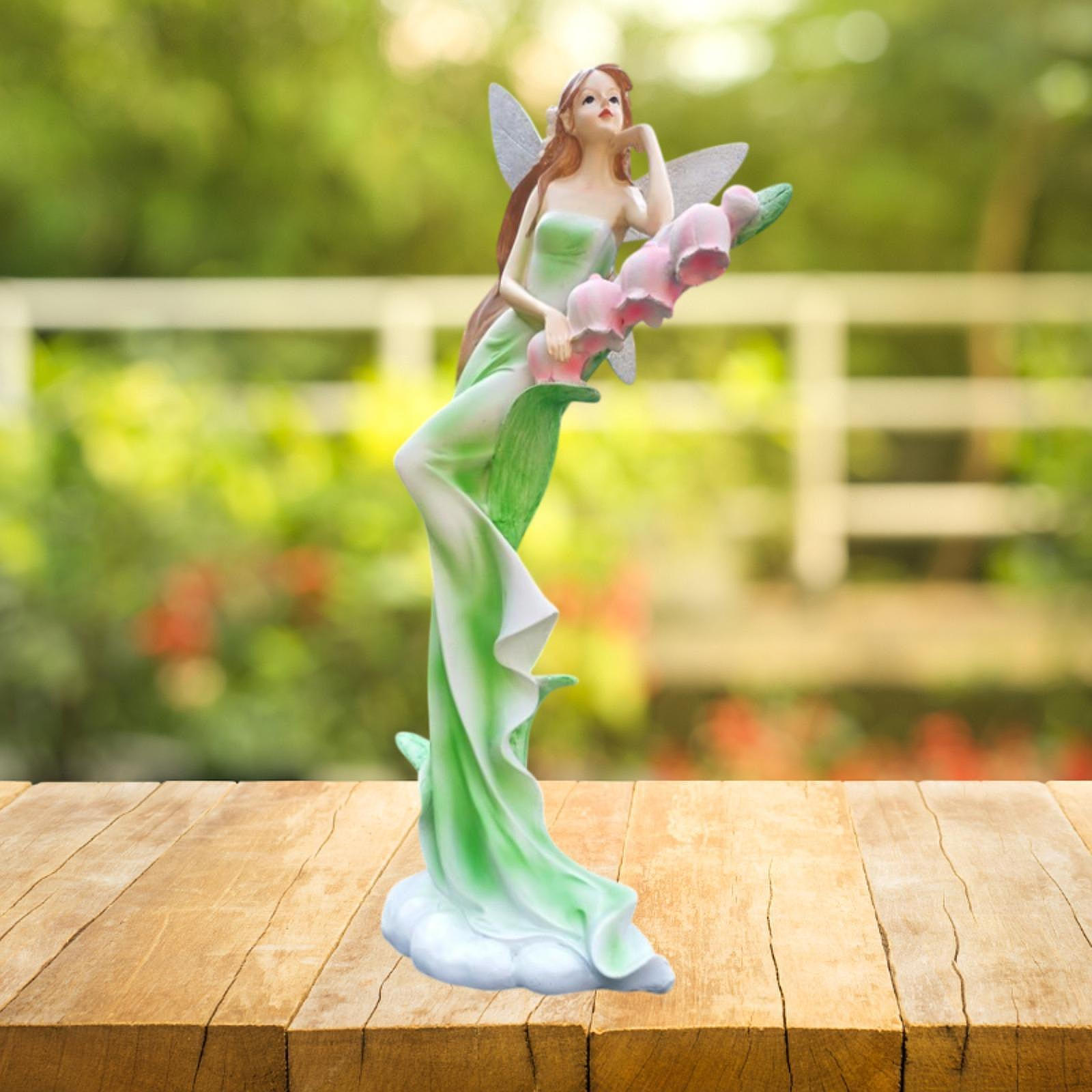 

Du Статуя, Настольное украшение, Тонкое мастерство, Красивая скульптура девушки для патио, праздник зелёный