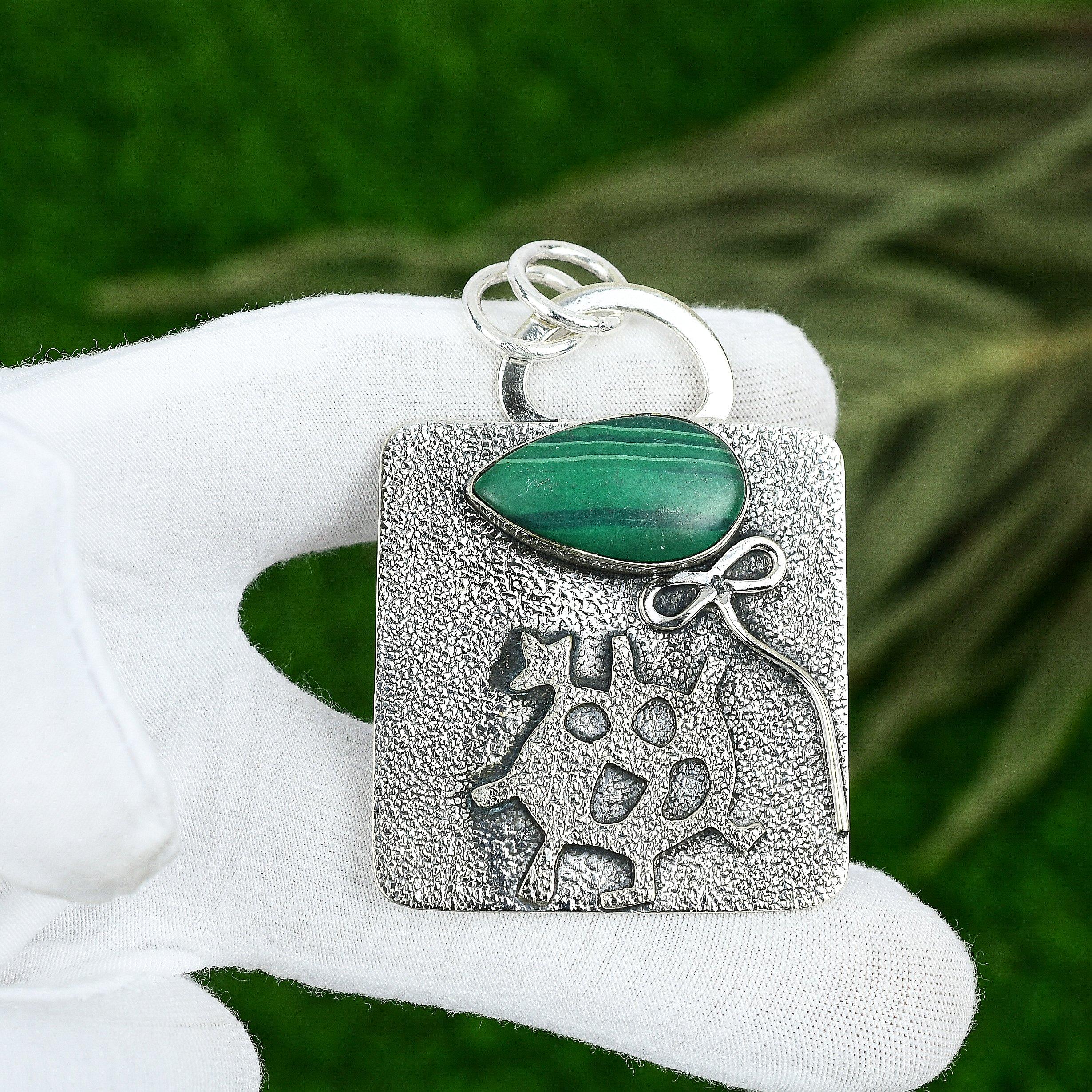 Скидка ко Дню сестер Русский малахит Ручная работа Новый кулон Стерлинговое серебро 925 пробы