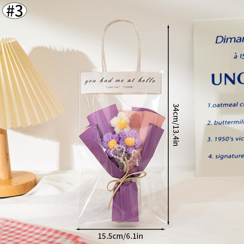 Mini Knitted Bouquet Girlfriend Creative Birthday Valentine's Day Gift Artificial Simulated Small Bouquet Wedding Companion Gift