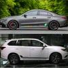2PCS 200*20cm Sports Racing Stripe Pattern Car Stickers Car Body Side Skirt Decals Waterproof Auto Body Decoration Accessories