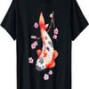 Graphical Art with Cherry Blossom and Kois T-Shirt