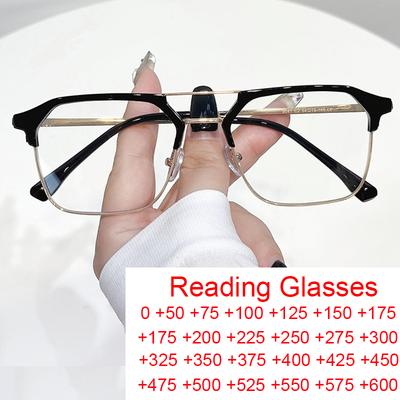 Fashion Ultralight Reading Glasses Men Antifatigue Blue Light Presbyopia Eyeglasses Diopter 0 To +6.0 Retro Computer Eyewear