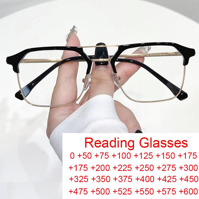 Fashion Ultralight Reading Glasses Men Antifatigue Blue Light Presbyopia Eyeglasses Diopter 0 to +6.0 Retro Computer Eyewear