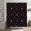 Kaleidoscope Shower Curtain Dark Floral Design for Bathroom Decorations Waterproof Fabric, Size 72x78inches