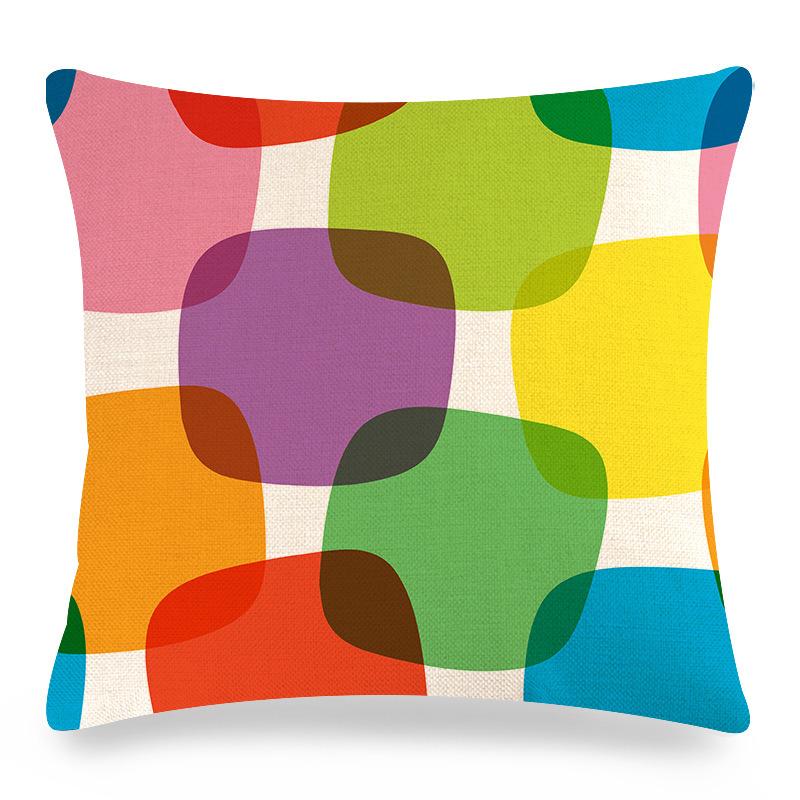 Home Decor Colorful Patterns Decorative Digital Print Pattern Cushion Cover Suitable for Sofa Bedroom Car Pillow Cover