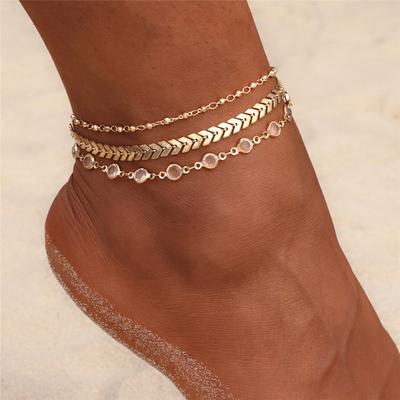 3 In 1 Bohemian Beach Rhinestone Anklet for Ladies
