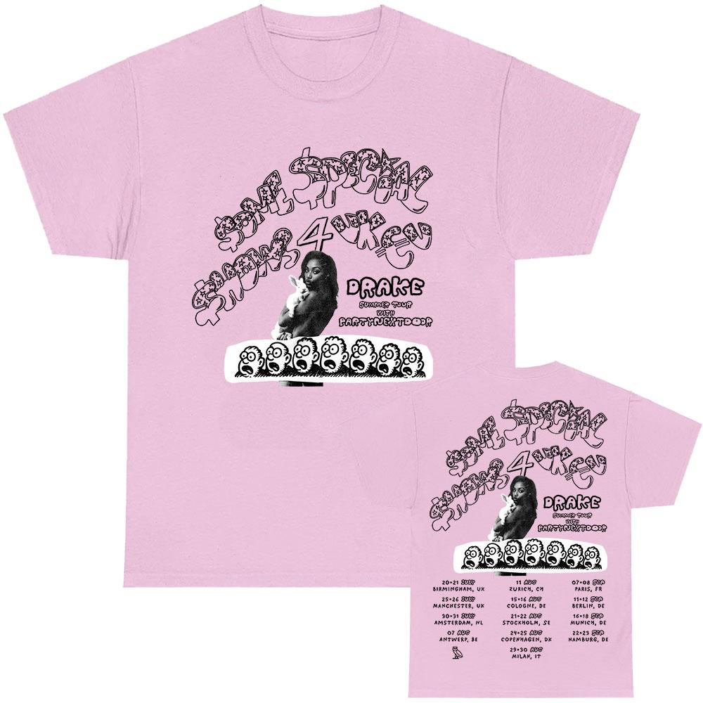 Drake $ome $pecial $hows 4 UK EU 2025 Tour with PARTYNEXTDOOR T-shirt UnisexStreetwear Loose Cotton Men Tshirts Grunge Print Tee