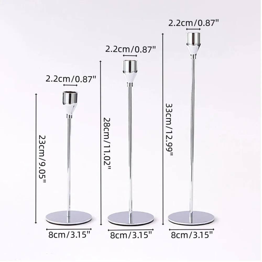 3Pcs/set Candle Holder Taper Candle Holders LED Tea Light Candlestick for Home Decor Christmas Wedding Dinning  Anniversary