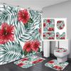 Flower Print Shower Curtain European Style Floral Waterproof Bathroom Curtains Home Decoration Non-Slip Rugs Bath Mat Set
