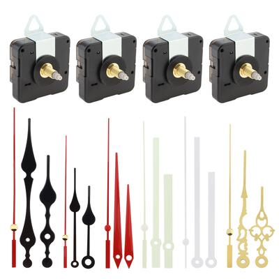 4 Stück 22mm Welle Leises Quarz Uhrwerk Mechanismus Batteriebetrieben Inklusive 6 Paar Uhrzeiger DIY Reparatur Ersatzset