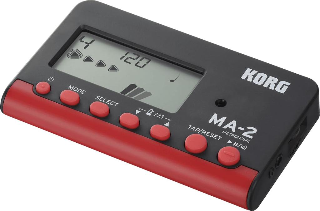 KORG Metronome Ideal for Brass a and Individual 100 Hours of Continuous Lightweight and MA-2 (Black/Red) - Bands, Orchestras, Guitar, Vocals,