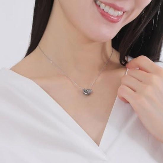 White Clover Kuromi 20th Anniversary Ladies Necklace Dancing Stone Sanrio Characters Silver 925 Surgical Stainless Steel 316L Cubic Zirconia Heart