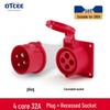 Industrial 16/32A Non-Explosion Proof Aviation Socket with 3-Core, 4-Core, 5-Core Connectors, Three-Phase, Four-Wire, 380V.