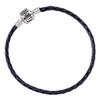 Leather Charm Bracelet 18cm Black