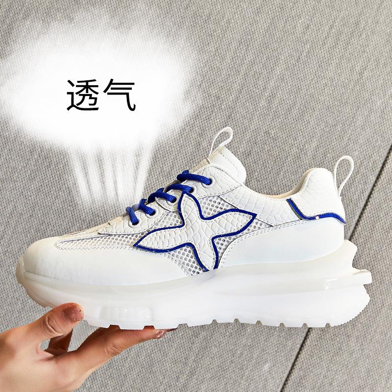 

2025 summer new platform shoes children s breathable mesh shoes women s heightening sports shoes women s leather versatile dad shoes women 40