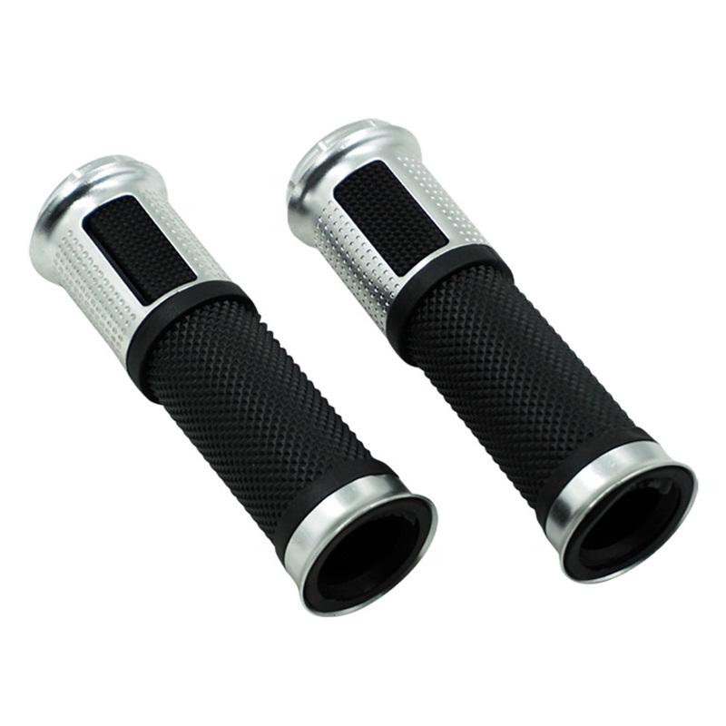 

1 пара ручек для мотоцикла с ЧПУ, алюминиевые мягкие резиновые ручки для руля, универсальные ручки дроссельной заслонки 7/8 дюйма слева