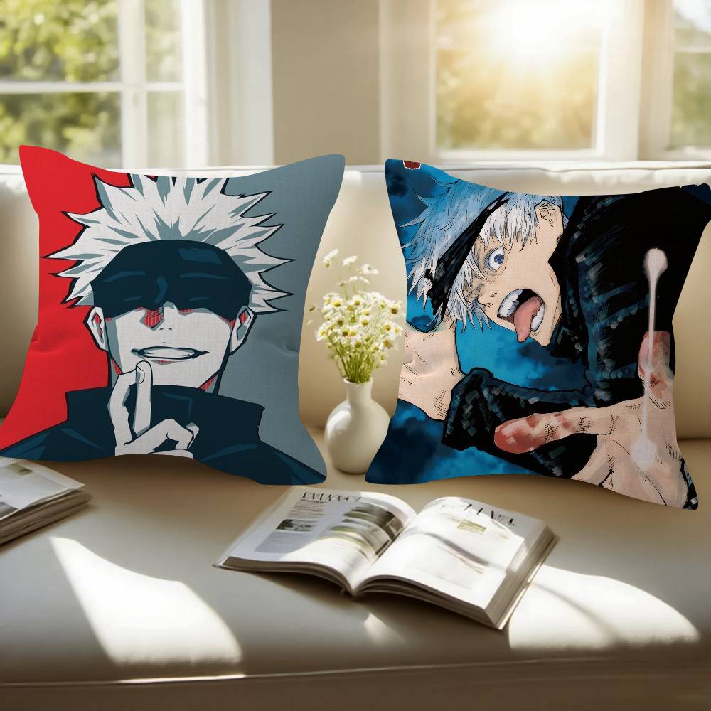 Satoru Gojo Anime Jujutsu Kaisen Pillow Gift Home Office Decoration Bedroom Sofa Car Cushion Cover Case 45X45
