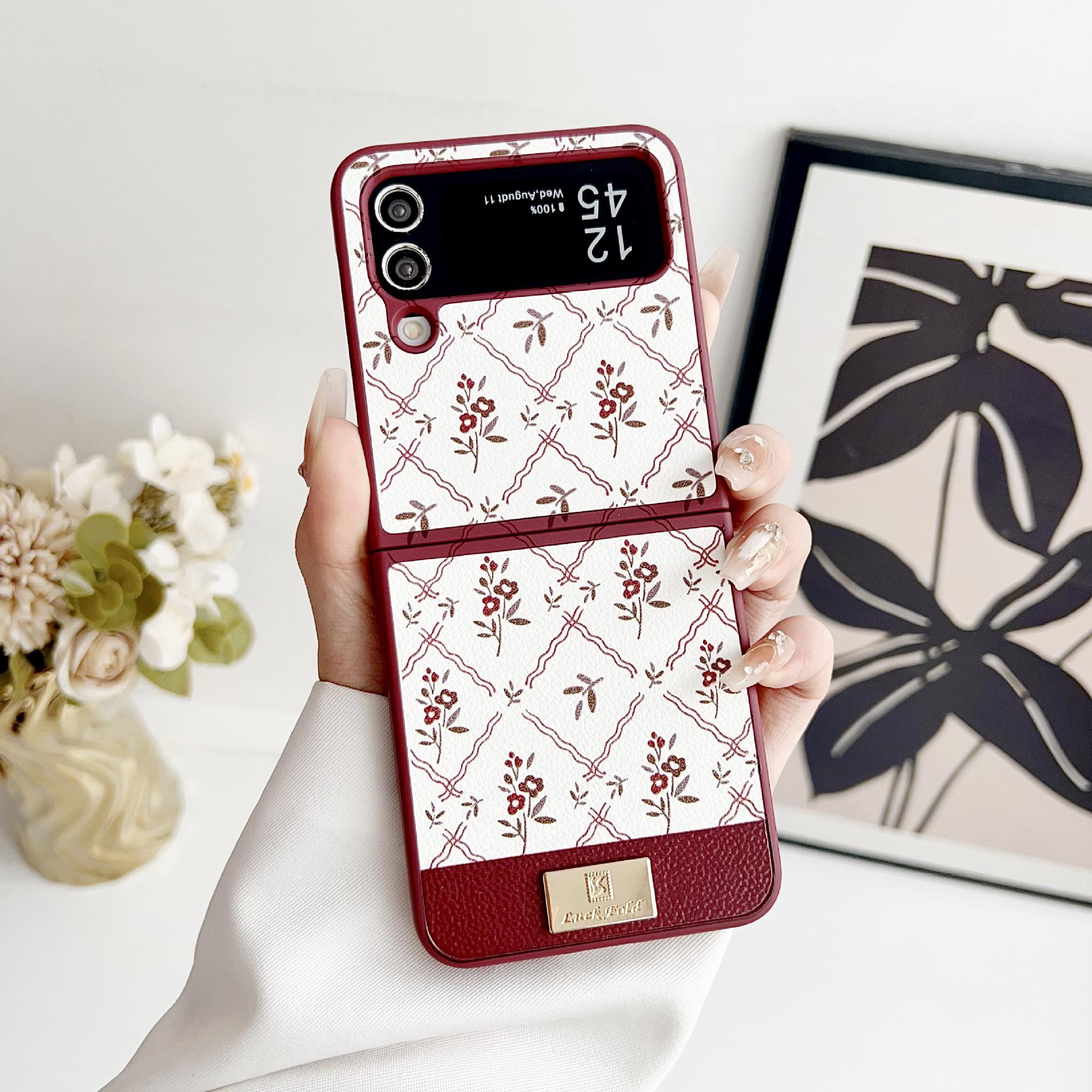 

Защитный чехол для телефона Samsung Z Flip7/6/5/4 Счастливый Цветок Samsung Z Flip 7