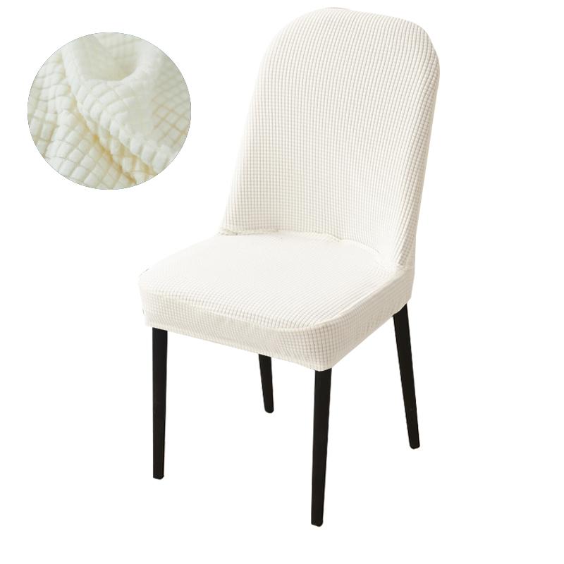 Jacquard Curved Dining Chair Cover Spandex Elastic Seat Cover Stretch Chair Covers for Hotel Banquet Restaurant Kitchen Wedding