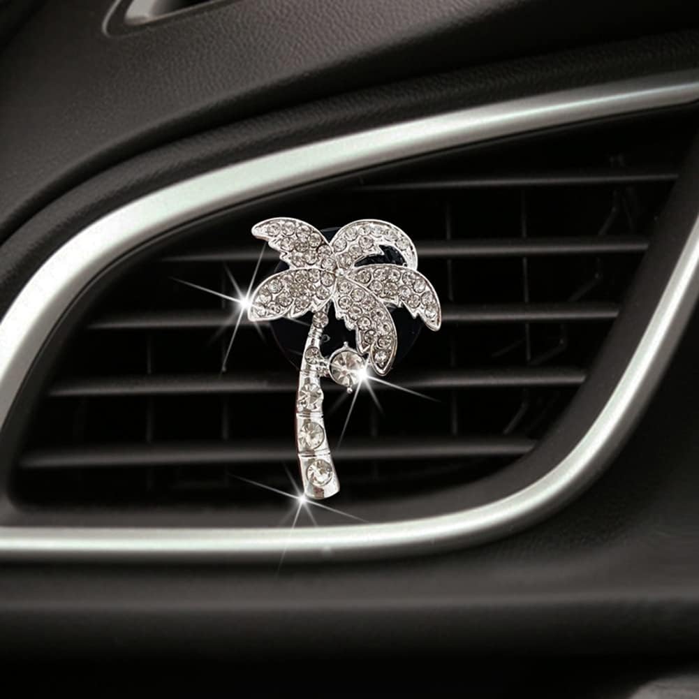Car Perfume Clip Zcargel Bling Maple Leaf Aromatherapy Clip Diamond Vent Decorations Aromatherapy Clip For Car Air Outlet Car Coconut Palm