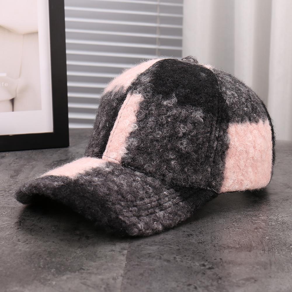 Autumn Winter Baseball Cap Windproof Warm Hat Simple All-match Plaid Decorative Unisex Cap for Men & Women New