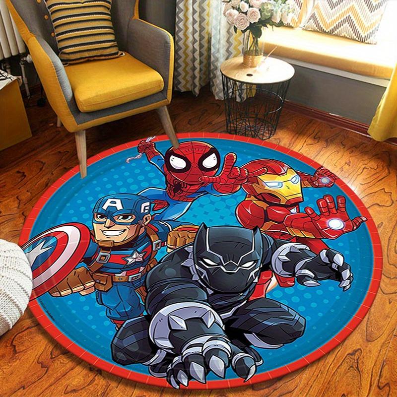 

1 шт. Круглий килим Marvel Месники Супергерої, нековзкий, можна прати в машині, поліестеровий килим для декору вітальні та спальні 100cm
