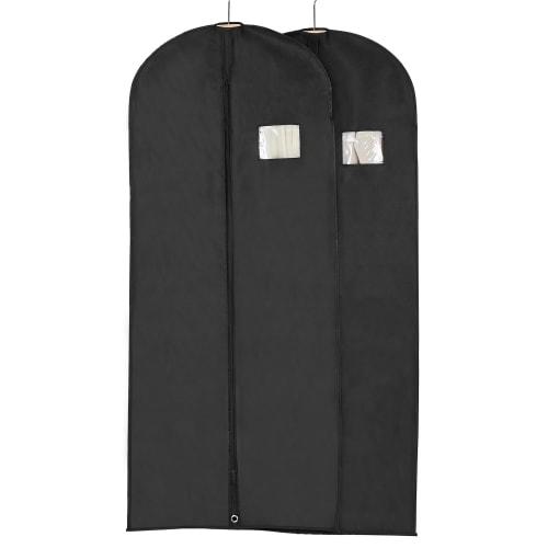 VECELO Clothing Covers, Dustproof Suit Covers, Long, Set of 2, 60*140cm, Zippered, Moisture-Wicking, Stain-Resistant, with Visible Window, Fits Coats,