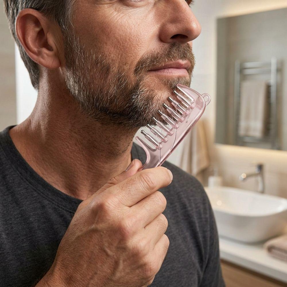 Rolling Metal Teeth Scalp Liquid Guide Comb Anti-Static Essential Oil Applicator Scalp Beard