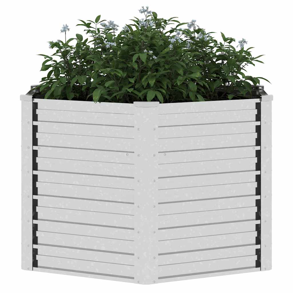 Garden Raised Bed 129x77 cm Galvanized Steel Silver