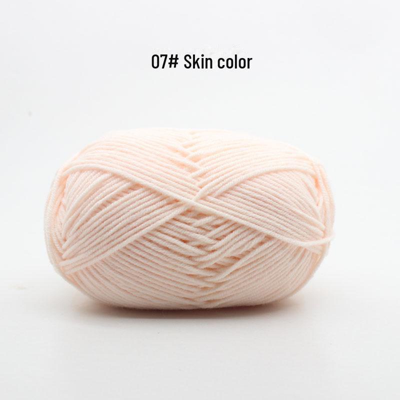 4 Strands Medium Thick Milk Cotton Yarn for Hand-Woven Baby Projects