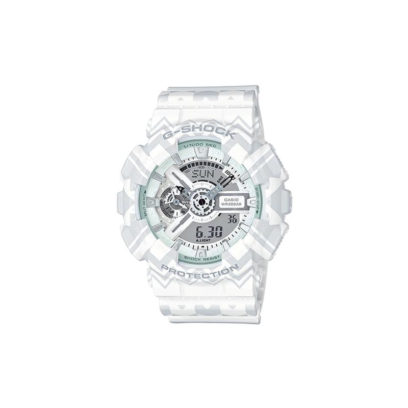 

Casio G-SHOCK YOUTH Series Trobal Pattern Theme Series Fashionable Street Shockproof and Waterproof Sports Quartz Movement Resin Strap GA-110TP-7A белый