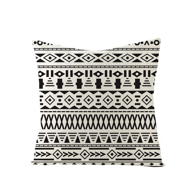 Black and White Nordic Simple Geometric Linen Pillowcase Modern Style Pillowcase Car Cushion Home