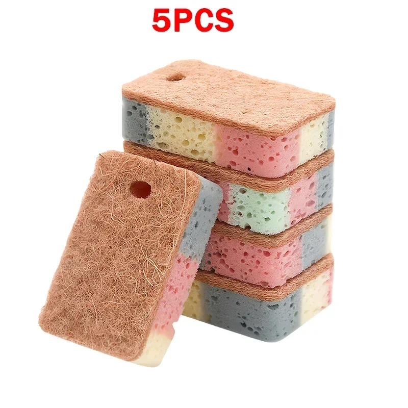 1/5/10/15Pcs Wood Pulp Cotton Dishwashing Sponge Magic Cleaning Sponge Pot Brush Kitchen Washing Cleaning Tools