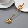 Creative Round Head Coffee Milk Spoon Ice Cream Stirring Dessert Spoon Tableware Stainless Steel Color Musical Note Spoon