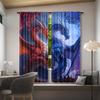 2 Stück Vorhänge mit Drachenmotiv mit Stangendurchzug   Gewebter Polyester-Pongee   Semi-transparente, walzengeprägte Vorhänge   Zeitgenössischer Stil   Maschinenw