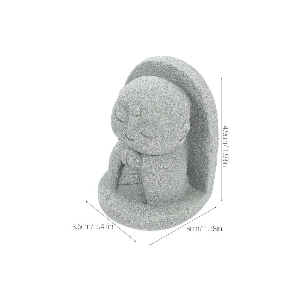 Japanese Jizo Buddha Statue Mini Sandstone Sculpture Zen Garden Fish Tank Decoration Meditation Focus Feng Shui Living Room