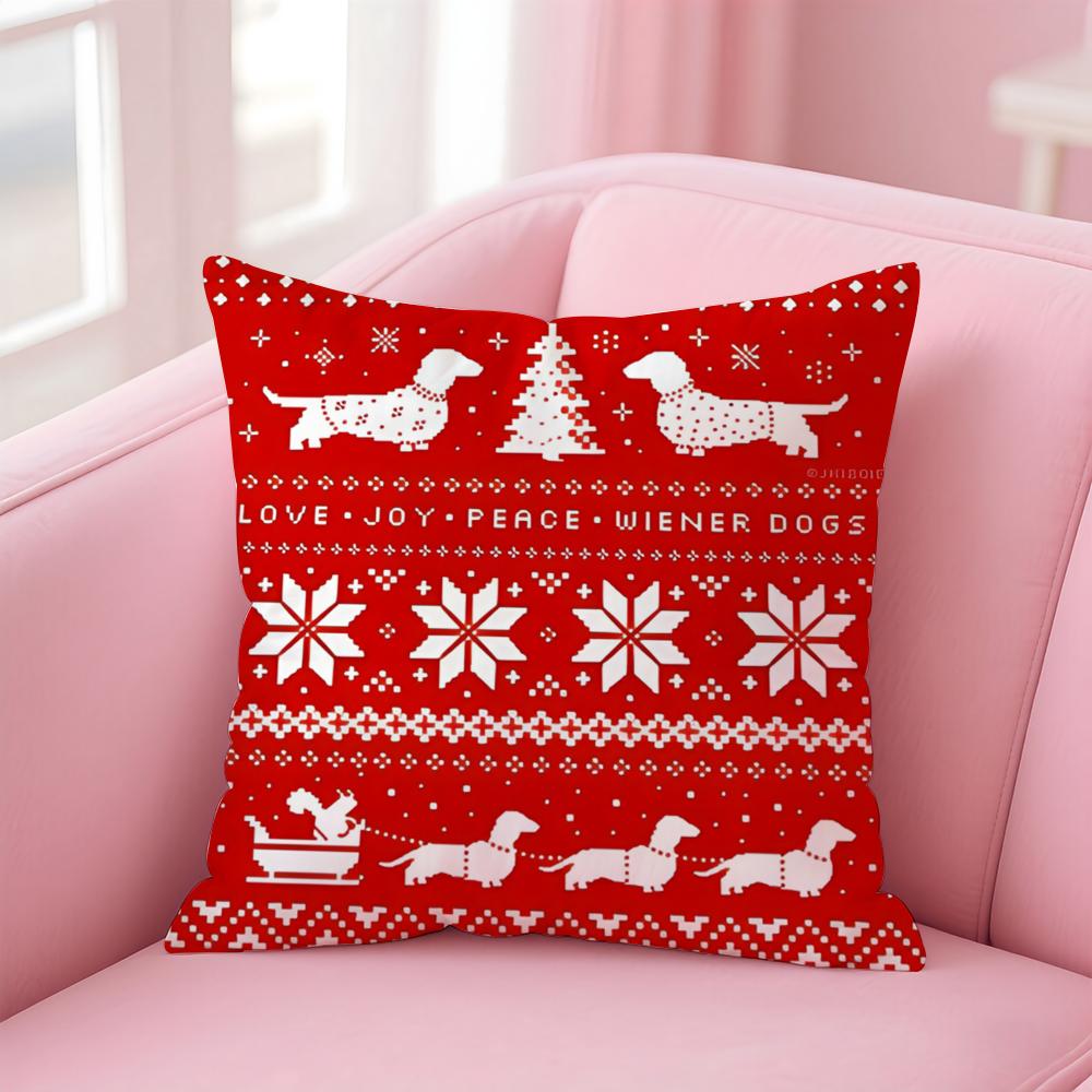 

Christmas Adorable Reindeer Cushion Cover Linen Pillowcase Cover Soft Decor for Sofa Home Room 30X30cm