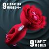 3 In 1 Rose Atrium Plug Vibrator with Vibration and Slap Modes Male Female Sex Machine Remote Control Atrium Masturbator Adult Toys