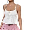 Women Sexy Slim Fit Cropped Strappy Solid Tank Top Casual Outerwear