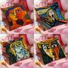 American Art P-Picasso Pillow Case Soft Plush Fabric Double-Sided Printed Cushion Cover Warm Winter Sofa Pillow Case
