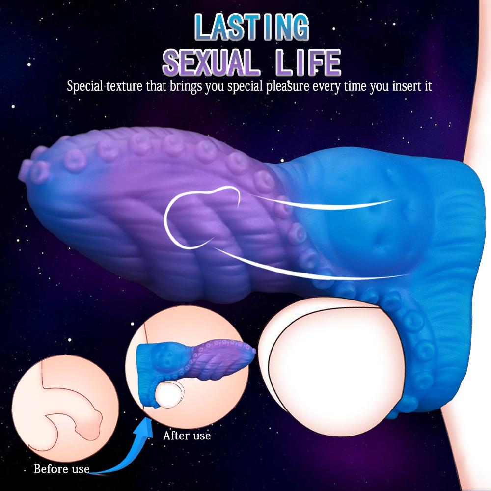 Liquid Silicone Cock Ring - Stretchy Penis Ring for Men, Enhances Pleasure & Erection, Realistic Wearable Male Toy
