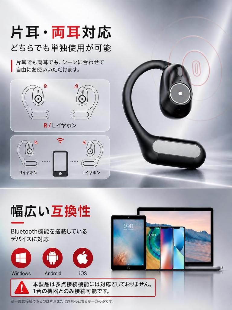 Bluetooth Headset Masterpiece with Detachable Open MicCuff A2 Earphone for OWS Ear Ear Bluetooth ENC Noise Open Ear Mute IPX for Driving and Online