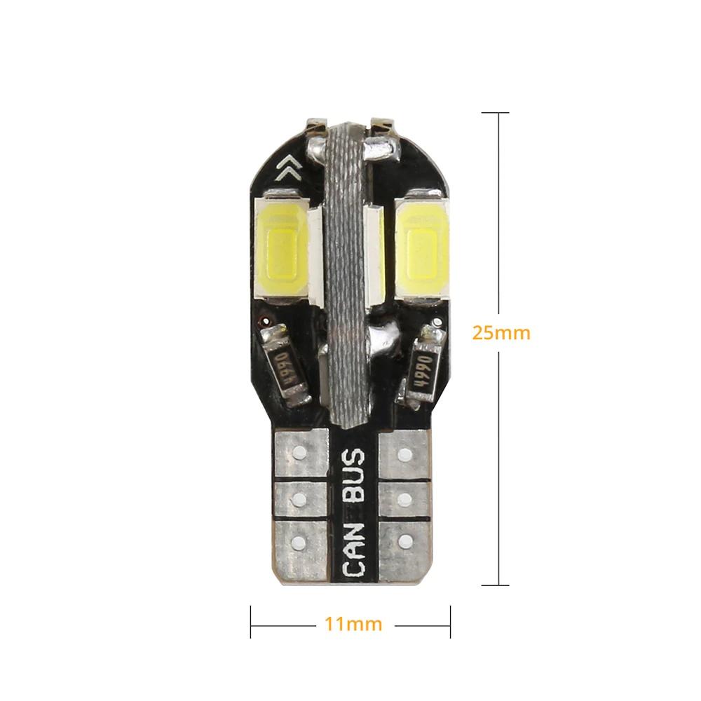 5PCS/Set Led Car Interior Bulb Error Free T10 White 5730 8SMD LED 12V Car Side Wedge Light