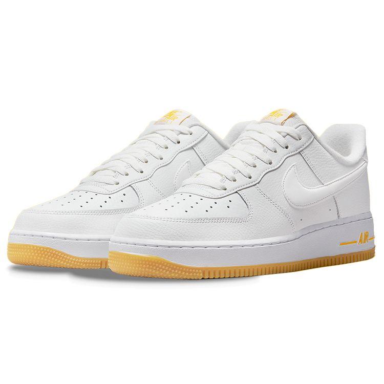 Nike Air Force 1 07 Weiß University Gold Gum Herren Sneaker Gummi-Hellbraun DZ4512-100