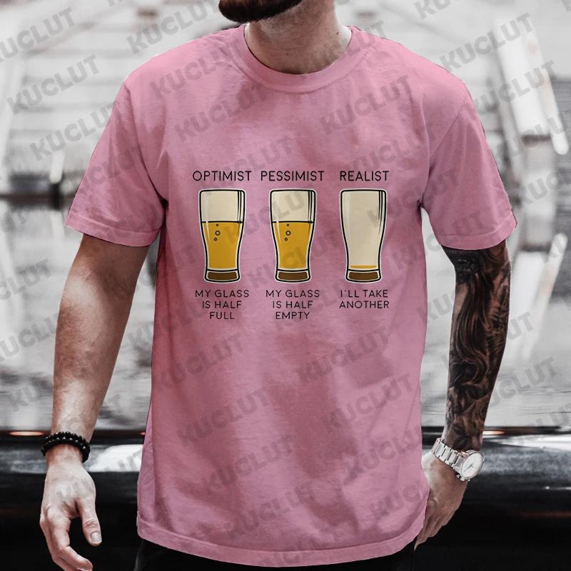 

Beer Drinker Optimist Realist Shirt Harajuku T Shirt Funny Men Clothing Graphic T Shirt Mens Clothes Unisex Shirts Chemise Homme 4XL