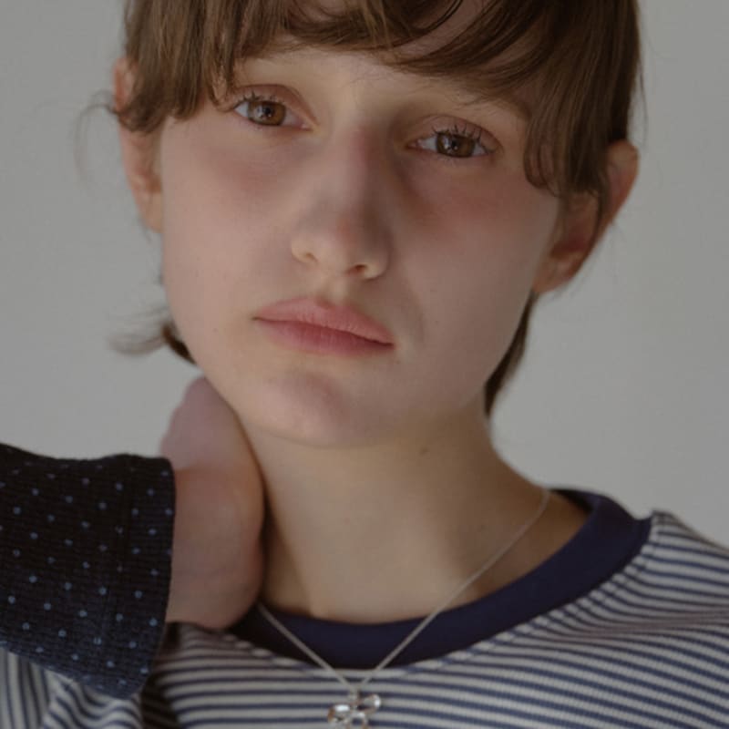 Leterie MINI RIBBON NECKLACE_SILVER