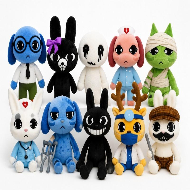 Animal Hospital Plush Toy Cute Doctor Vet Plushie Soft Stuffed Animal Doll Role Play Gift for Kids