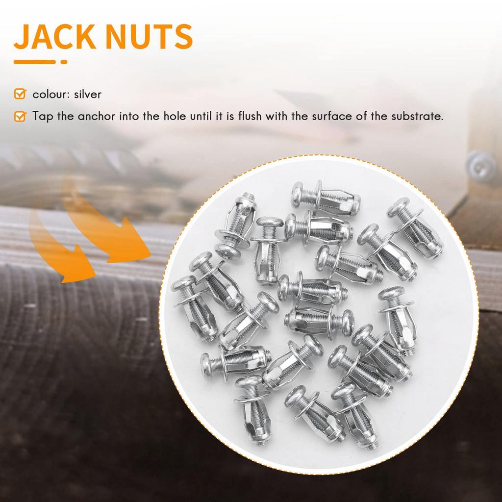 HICCYRODLY 20pcs M6x25 Jack Nut Car Metal Screw Petal Nut with Hollow Wall Iron Skin Screw